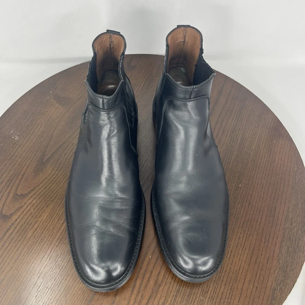 Johnston & Murphy XC4 Boots Men 11.5M Black Sheepskin Chelsea Dual Width Pull On